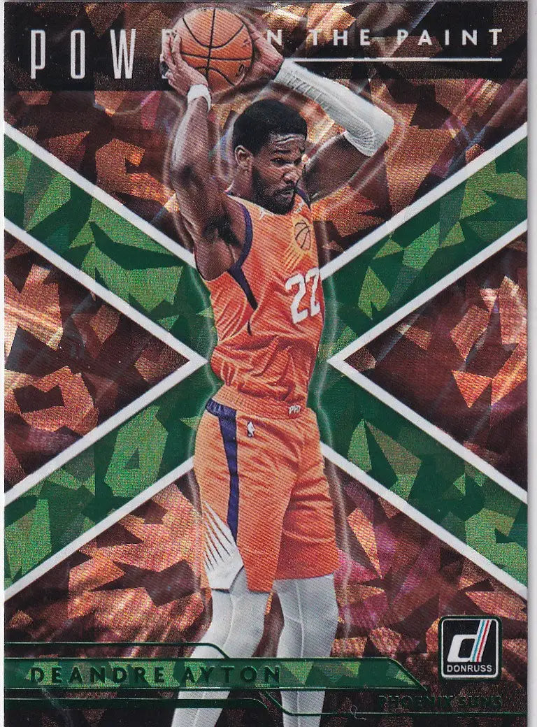 2021-22 DONRUSS #8 DEANDRE AYTON POWER IN PAINT GREEN ICE- PHOENIX SUNS