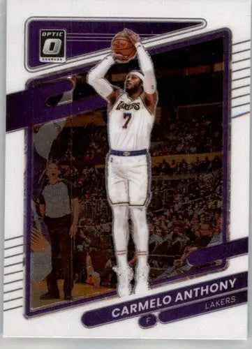 2021-22 Donruss Optic Carmelo Anthony Lakers basketball card with original gloss