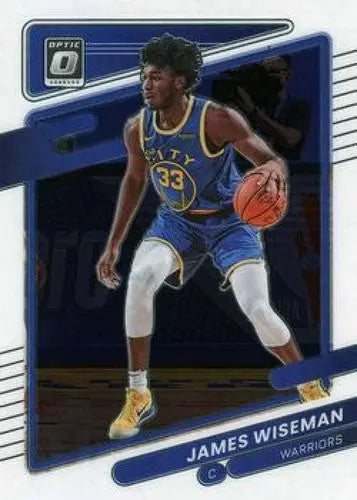 Original gloss Donruss Optic James Wiseman basketball card from 2021-22 Warriors collection