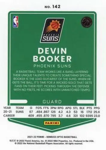 2021-22 Donruss Optic #142 Devin Booker NM-MT Suns ID:49378 - Basketball Card Single