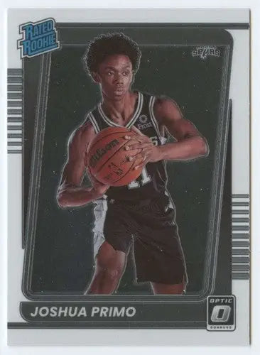 2021-22 Donruss Optic Joshua Primo basketball card with original gloss Spurs rookie