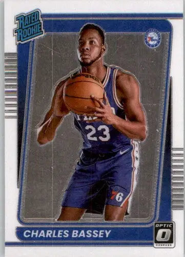 Original gloss Donruss Optic Charles Bassey basketball card 2021-22 rookie RC