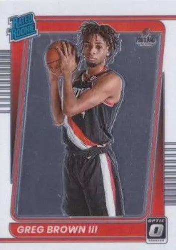 Greg Brown III basketball card with original gloss from 2021-22 Donruss Optic series