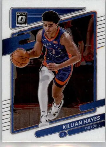 Original gloss basketball trading card of Killian Hayes from Donruss Optic 2021-22