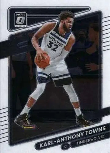 Karl-Anthony Towns basketball card from Donruss Optic with original gloss in Timberwolves design