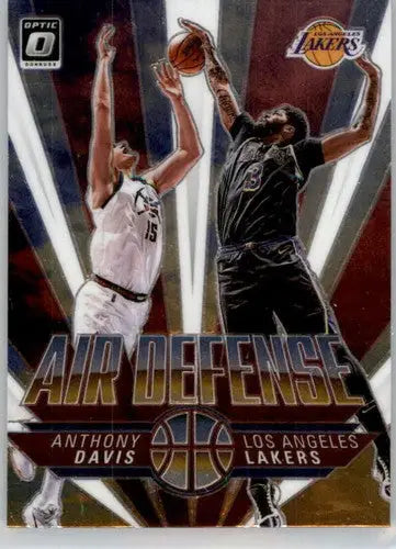 Basketball trading card featuring Anthony Davis from 2021 22 Donruss Optic Air Defense series