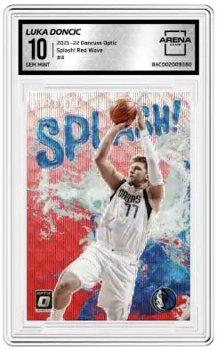2021-22 Donruss Optic Splash! Red Wave Luka Dončić #4 Basketball Arena Club 10 - Basketball Card Single