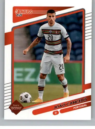 Joao Cancelo soccer card with original gloss from 2021-22 Donruss Road to Qatar