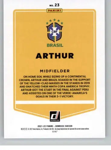 2021-22 Donruss Road to Qatar #23 Arthur NM-MT ID:45548 - Soccer Card Single