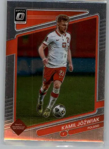Kamil Jozwiak soccer card from Donruss Road to Qatar Optic with original gloss