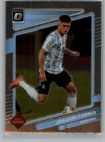 Joaquin Correa soccer card from 2021-22 Donruss Road to Qatar Optic series