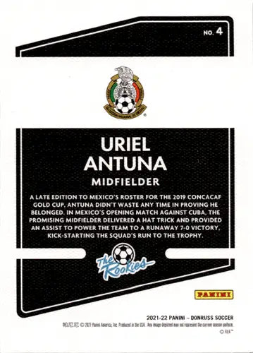 2021-22 Donruss Road to Qatar The Rookies #4 Uriel Antuna NM-MT ID:45570 - Soccer Card Single