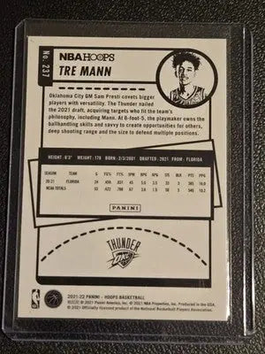 2021-22 Hoops #237 Tre Mann Yellow - Basketball Card Single