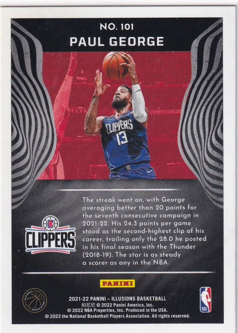 2021-22 ILLUSIONS #101 PAUL GEORGE- LOS ANGELES CLIPPERS - Basketball Card Single