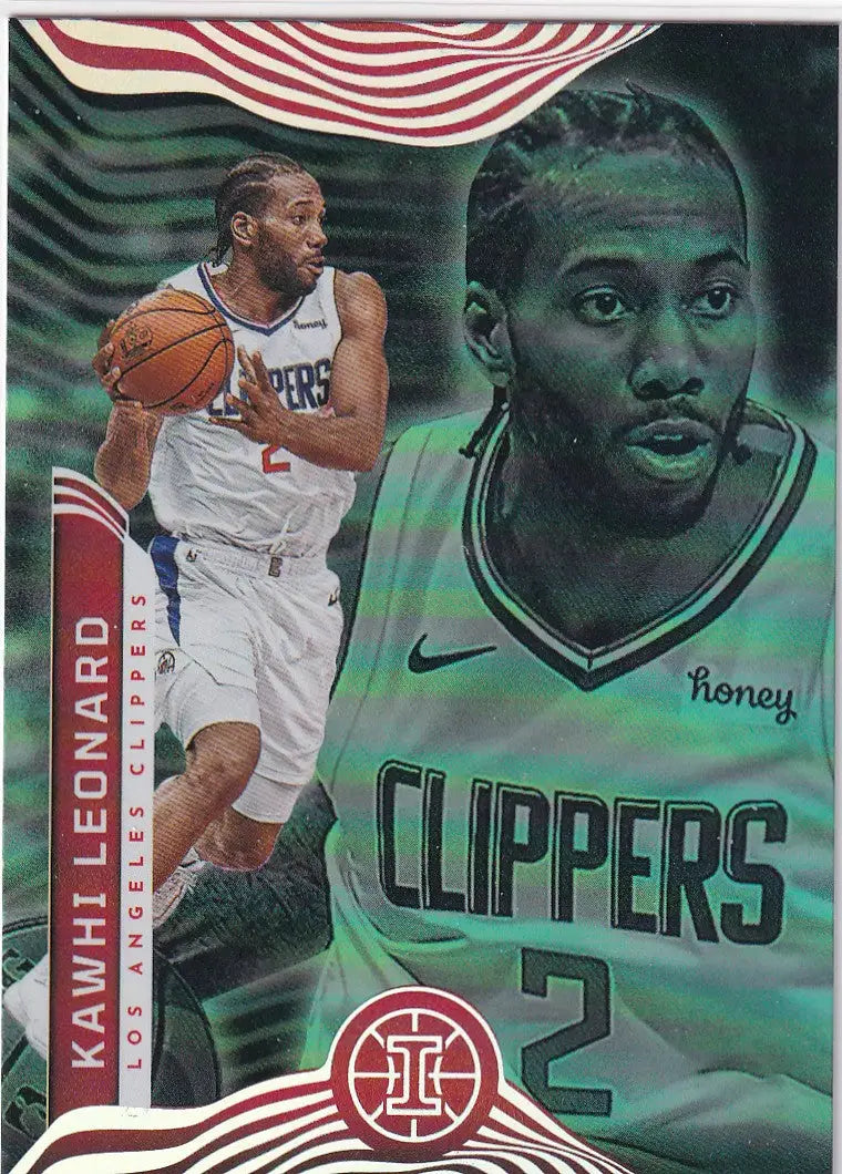 2021-22 ILLUSIONS #102 KAWHI LEONARD GEEN HOLO- LOS ANGELES CLIPPERS - Basketball Card Single