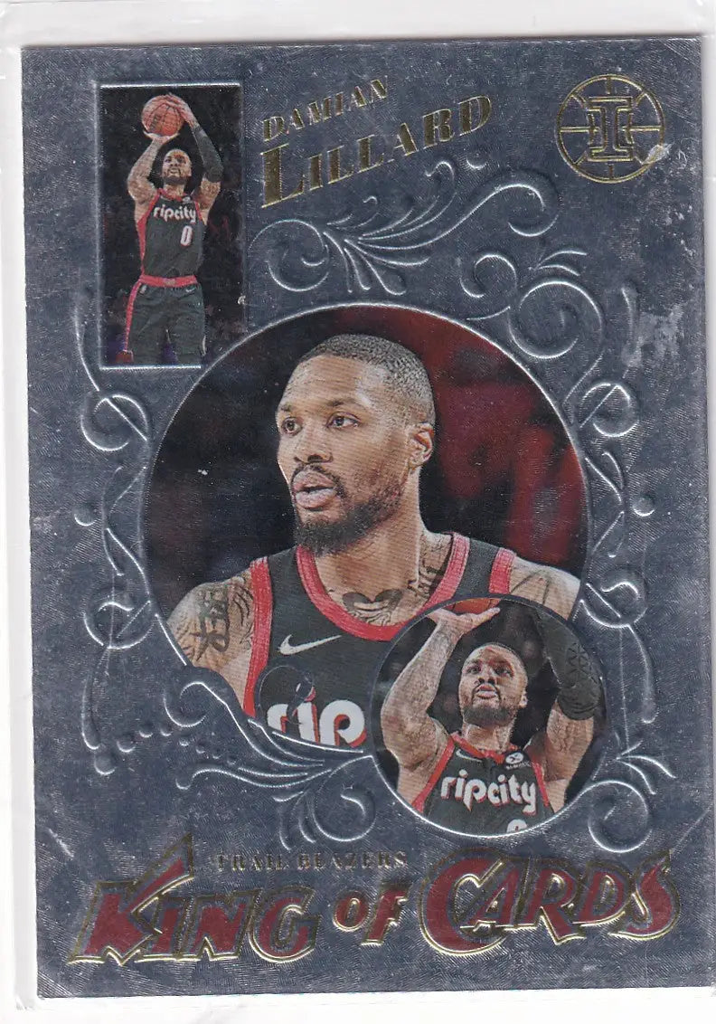2021-22 ILLUSIONS #20 DAMIAN LILLARD KING OF CARDS- PORTLAND TRAIL BLAZZERS - Basketball Card Single