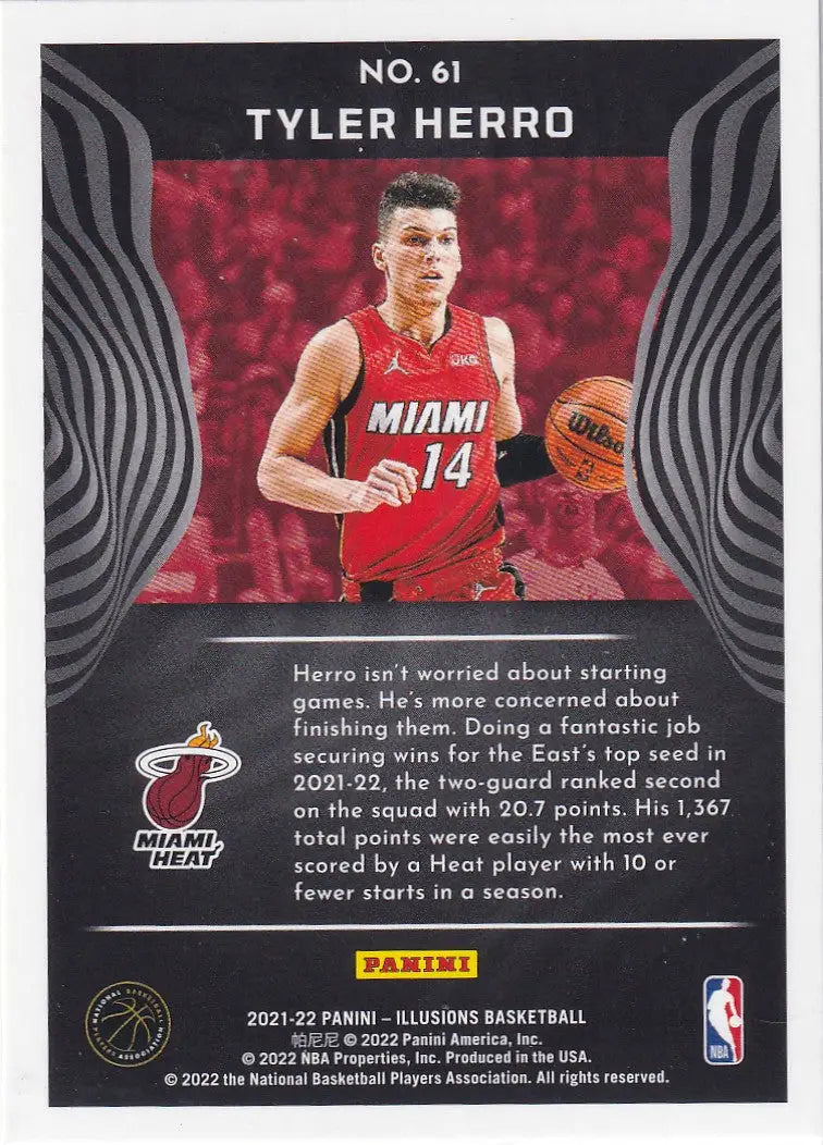 2021-22 ILLUSIONS #61 TYLER HERRO GREEN- MIAMI HEAT - Basketball Card Single