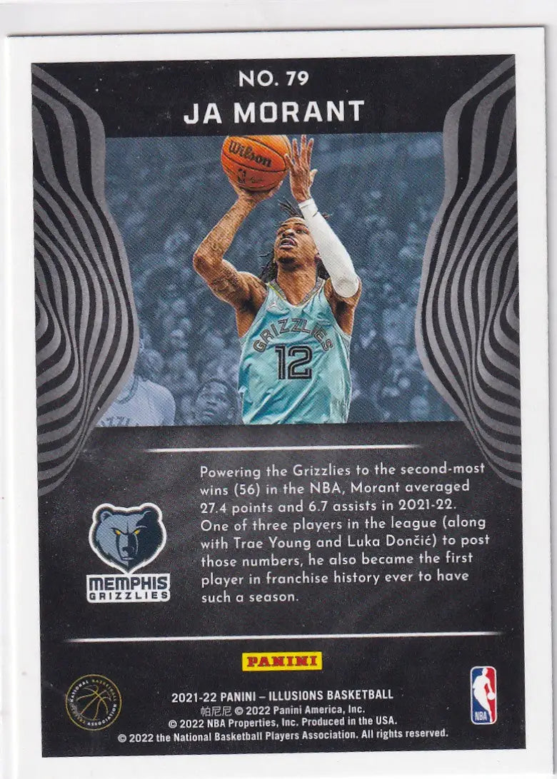 2021-22 ILLUSIONS #79 JA MORANT- MEMPHIS GRIZZLIES - Basketball Card Single