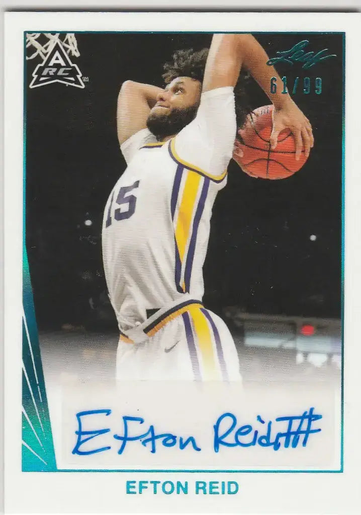 2021-22 Leaf Memories Auto #BA-ER1 Efton Reid 61/99 LSU