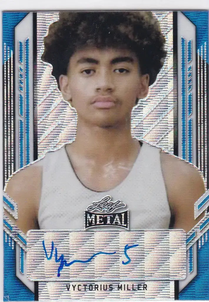 2021-22 Leaf Metal #PA-VM1 Vyctorius Miller Blue Wave Auto 6/30