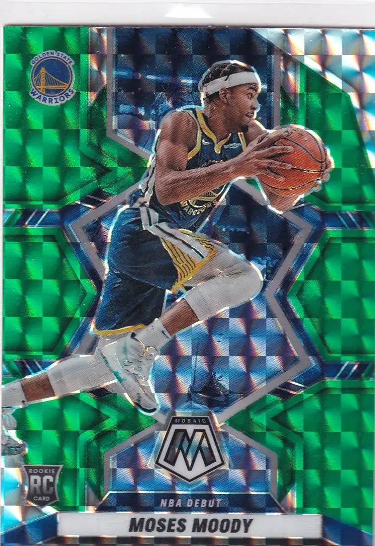 2021-22 MOSAIC #277 MOSES MOODY GREEN REACTIVE- GOLDEN STATE WARRIORS