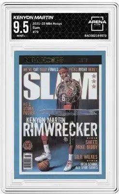 Slam magazine cover featuring Kenyon Martin from 2021-22 NBA Hoops Kenyon Martin #79 basketball card