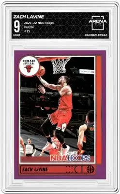 Graded NBA Hoops Zach LaVine Purple #15 basketball trading card 2021-22 Arena Club