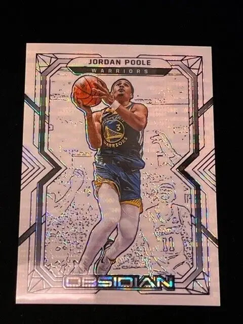 2021-22 Obsidian Jordan Poole #70 White Pulsar Rewards Pack Exclusive basketball card