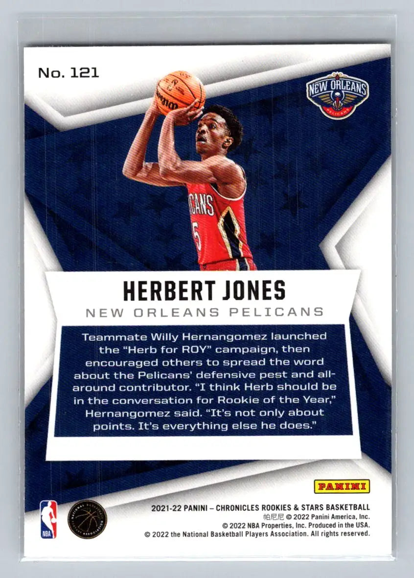 2021-22 Panini Chronicles #121 Herbert Jones New Orleans Pelicans Rookie - Basketball Card Single