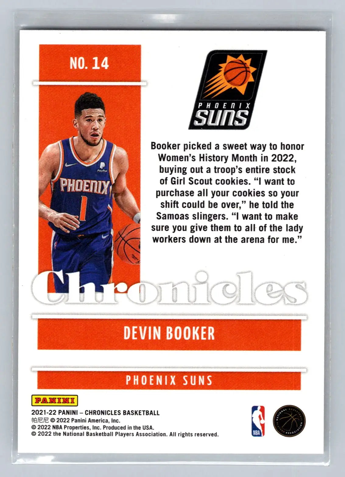 2021-22 Panini Chronicles #14 Devin Booker Pink Phoenix Suns - Basketball Card Single