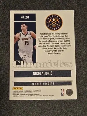 2021-22 Panini Chronicles #20 Nikola Jokic - Basketball Card Single