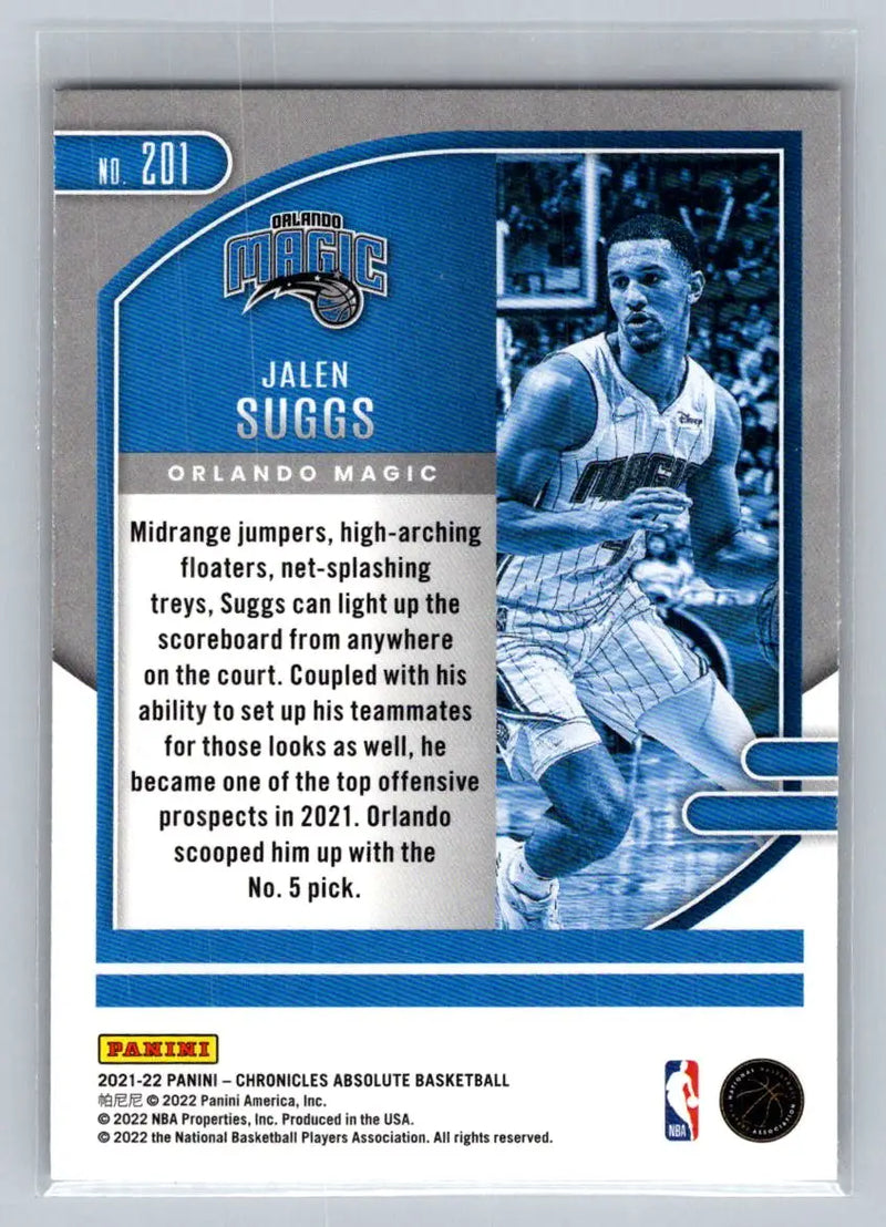 2021-22 Panini Chronicles #201 Jalen Suggs Orlando Magic Rookie - Basketball Card Single