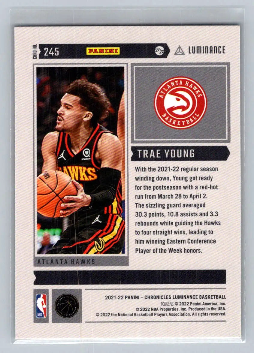 2021-22 Panini Chronicles #245 Trae Young Atlanta Hawks - Basketball Card Single