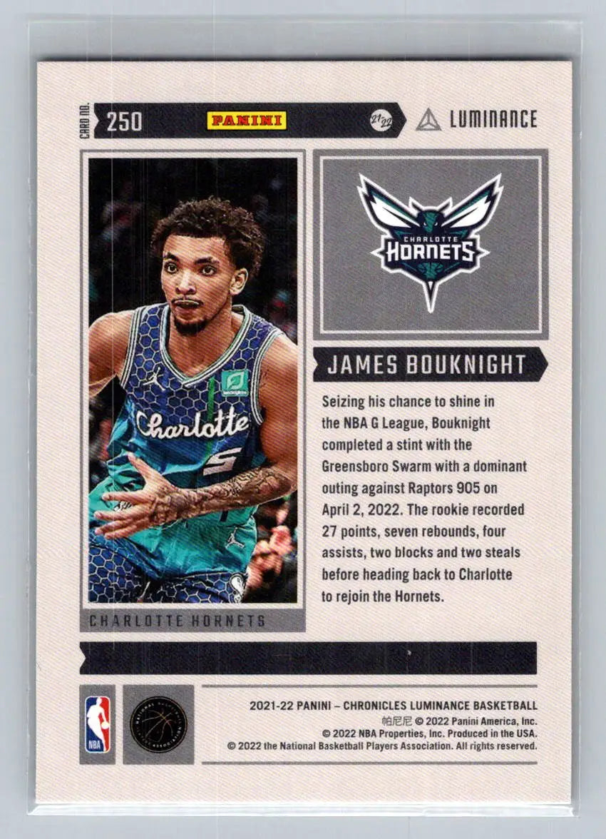 2021-22 Panini Chronicles #250 James Bouknight Charlotte Hornets - Basketball Card Single