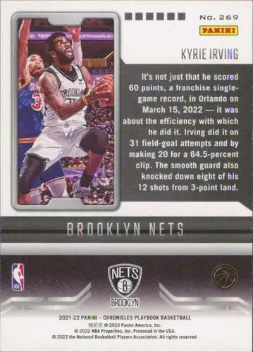 2021-22 Panini Chronicles #269 Kyrie Irving NM-MT Nets Playbook ID:47936 - Basketball Card Single