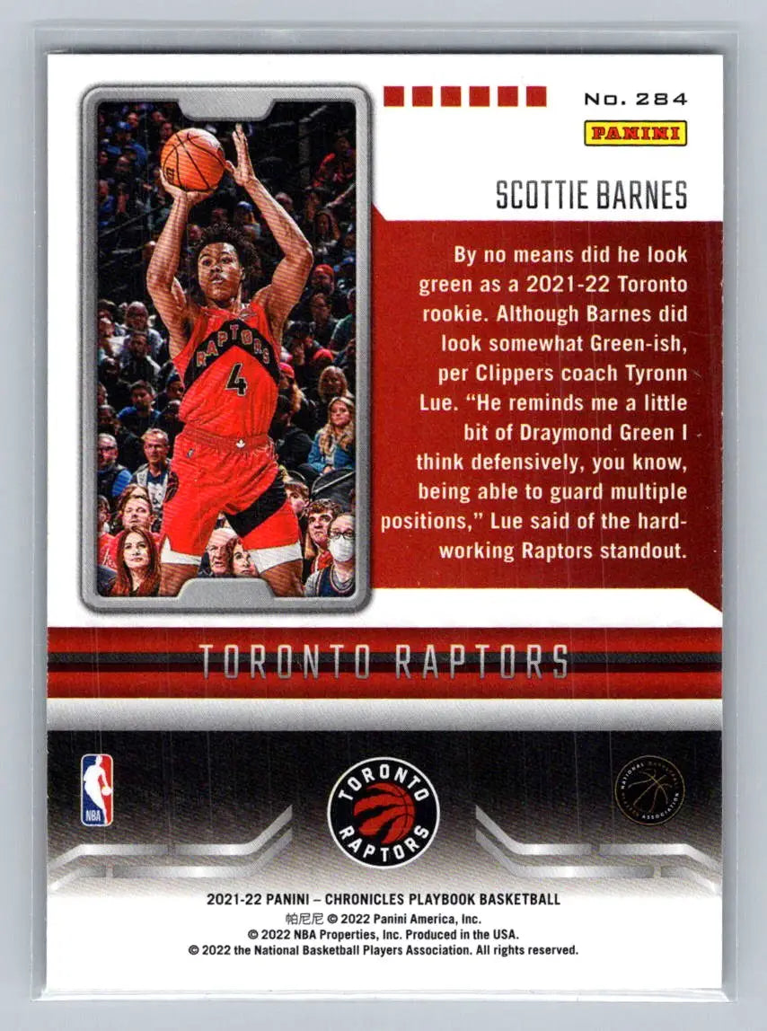 2021-22 Panini Chronicles #284 Scottie Barnes Toronto Raptors Rookie - Basketball Card Single