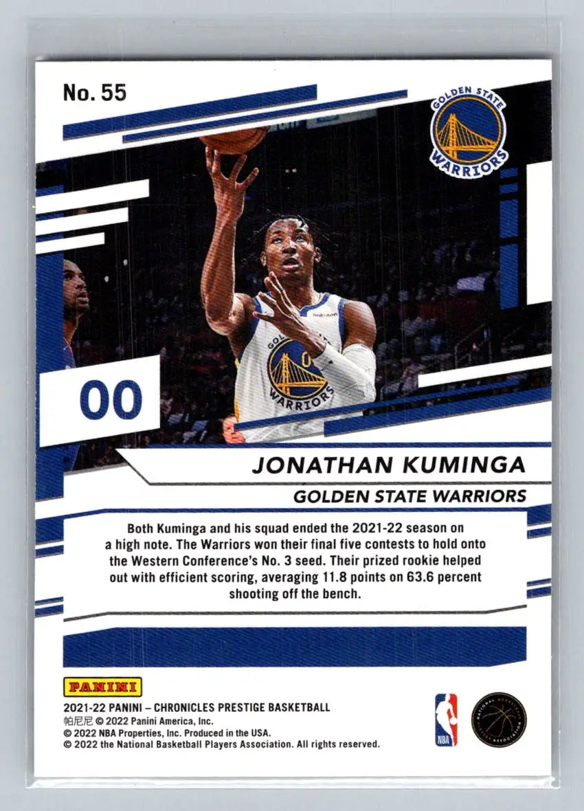2021-22 Panini Chronicles #55 Jonathan Kuminga Golden State Warriors Rookie - Basketball Card Single