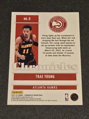 2021-22 Panini Chronicles #6 Trae Young - Basketball Card Single