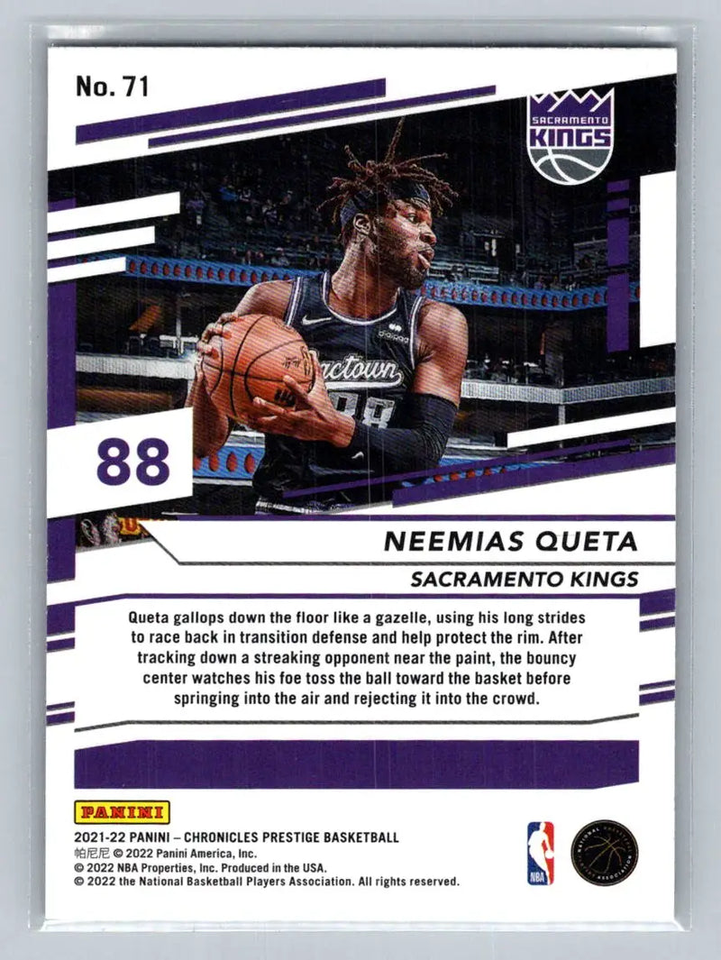 2021-22 Panini Chronicles #71 Neemias Queta Bronze Sacramento Kings Rookie - Basketball Card Single