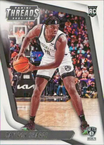 Panini Chronicles Day’Ron Sharpe basketball card with original gloss Nets Threads ID:47947