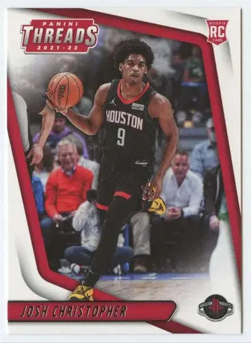 Panini Chronicles Josh Christopher basketball card with original gloss from 2021-22 Rockets Threads