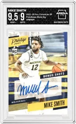 Graded Mike Smith basketball trading card from Panini Chronicles Prestige Bonus Shots