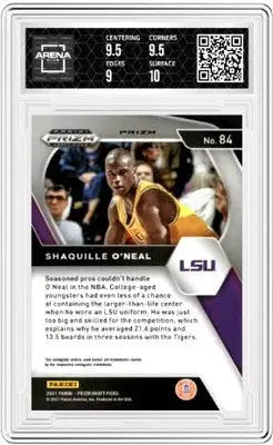 Graded Shaquille ONeal basketball trading card from Panini Chronicles Draft Picks Orange Ice