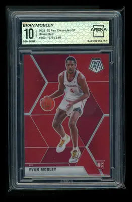 2021-22 Panini Chronicles Mosaic Red Evan Mobley #252 075/149 RC Arena Club 10 - Basketball Card Single