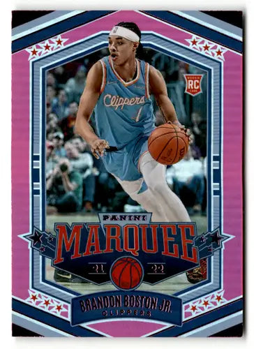 Brandon Boston Jr basketball card from Panini Chronicles Pink 2021-22 Clippers product