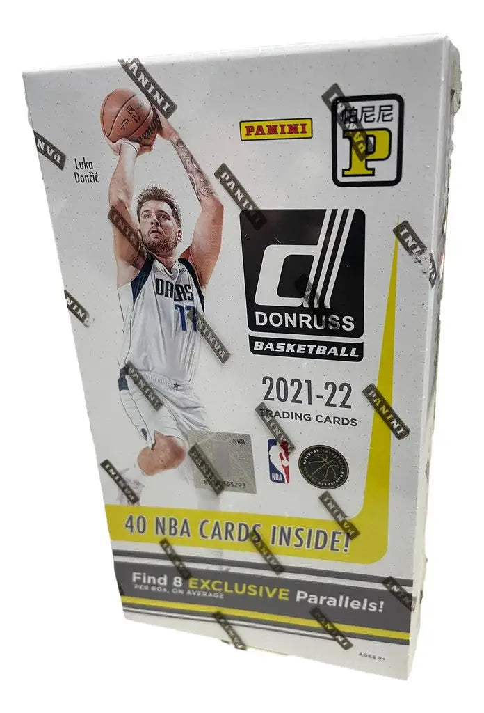 Basketball trading card box for 2021-22 Donruss Asia featuring Parallels Holo Red and Holo Light Blue