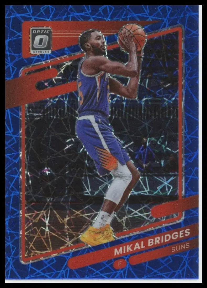 2021-22 Panini Donruss Optic - Mikal Bridges #130 Blue Velocity Prizm - Basketball Card Single