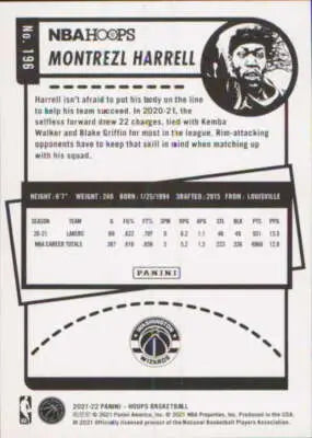 2021-22 Panini Hoops #196 Montrezl Harrell NM-MT Wizards ID:41151 - Basketball Card Single