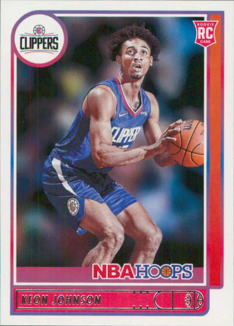 2021-22 Panini Hoops #205 Keon Johnson NM-MT RC Rookie Clippers ID:41152 - Basketball Card Single