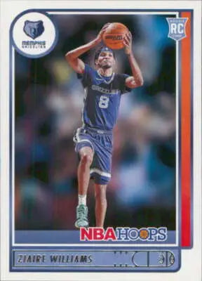 Basketball trading card featuring Ziaire Williams in Memphis Grizzlies uniform, sports cards collectible